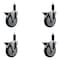 Service Caster 5'' Thermoplastic Rubber Swivel 1-1/8'' Expanding Stem Caster Set with Brake, 4PK SCC-EX20S514-TPRB-PLB-118-4 - alternate 1